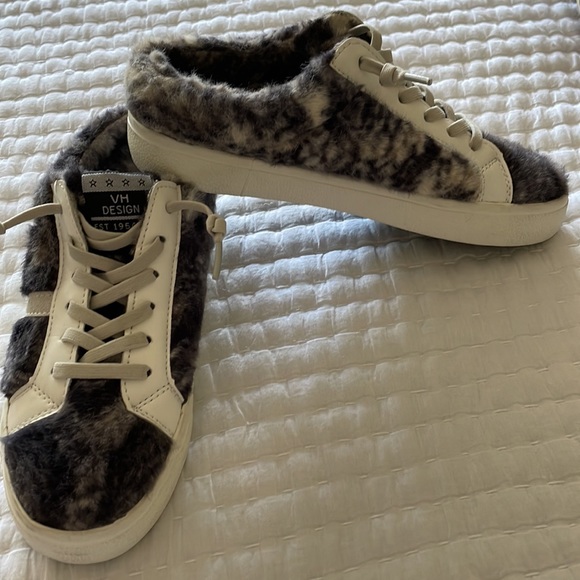 Vintage Havana charcoal gray faux fur slide sneakers size 6.5 - Picture 3 of 7